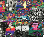 PATCHWORK FRİDA DESENLİ DİJİTAL BASKI KUMAŞ - HARMONİ