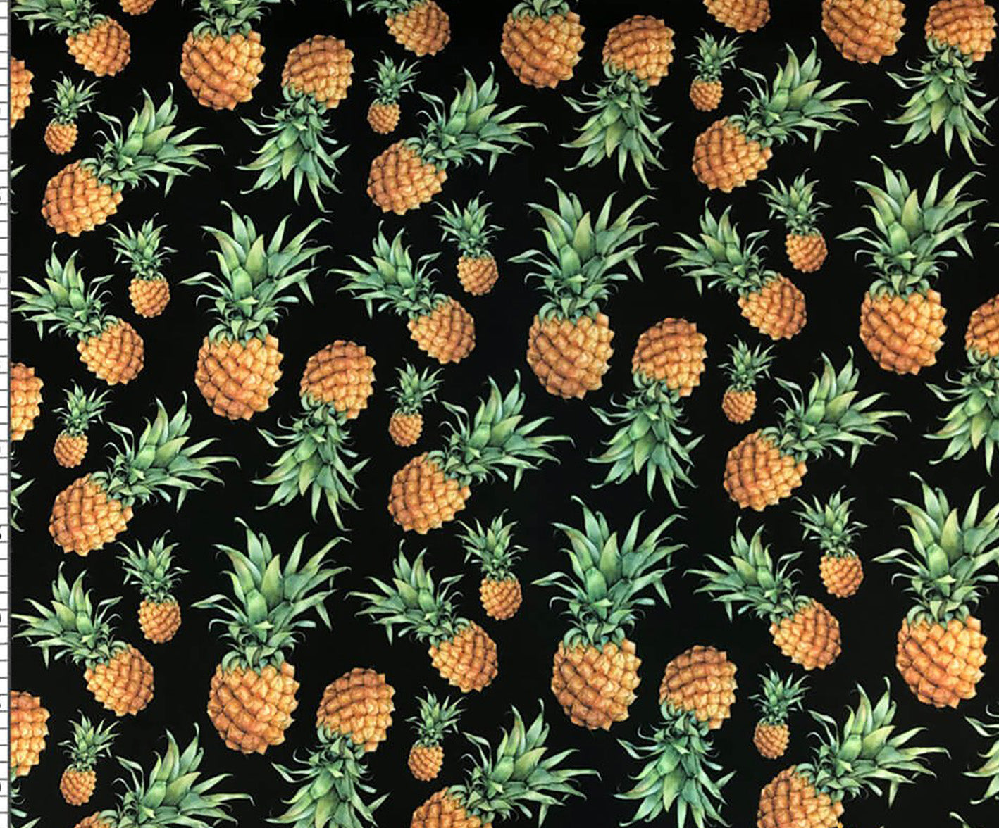 ANANAS DESENLİ DİJİTAL BASKI KUMAŞ - SİYAH