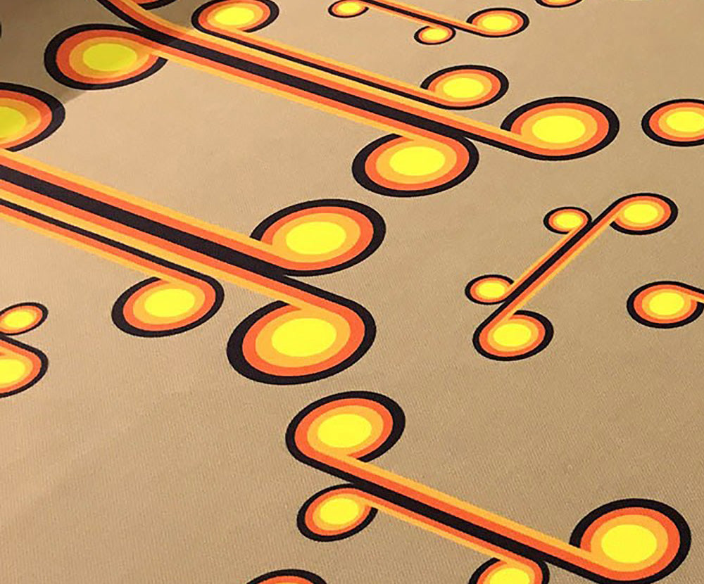 60'LAR VİNTAGE DESENLİ DİJİTAL BASKI KUMAŞ - BEJ