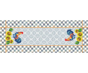 HOROZ DESENLİ DİKİŞSİZ RUNNER KUMAŞ - MAVİ