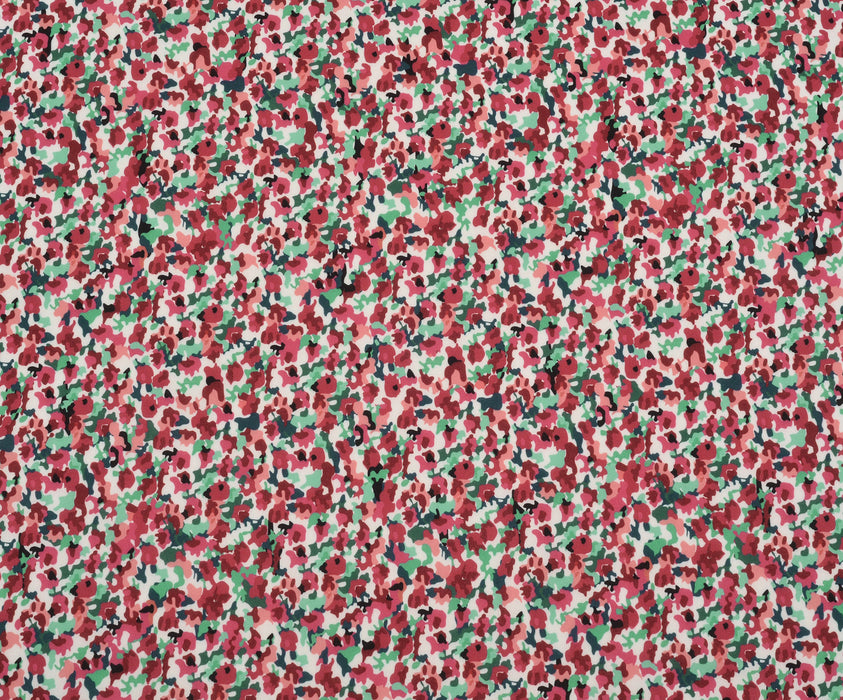 FLORAL PATTERNED LYCRA FABRIC - RED