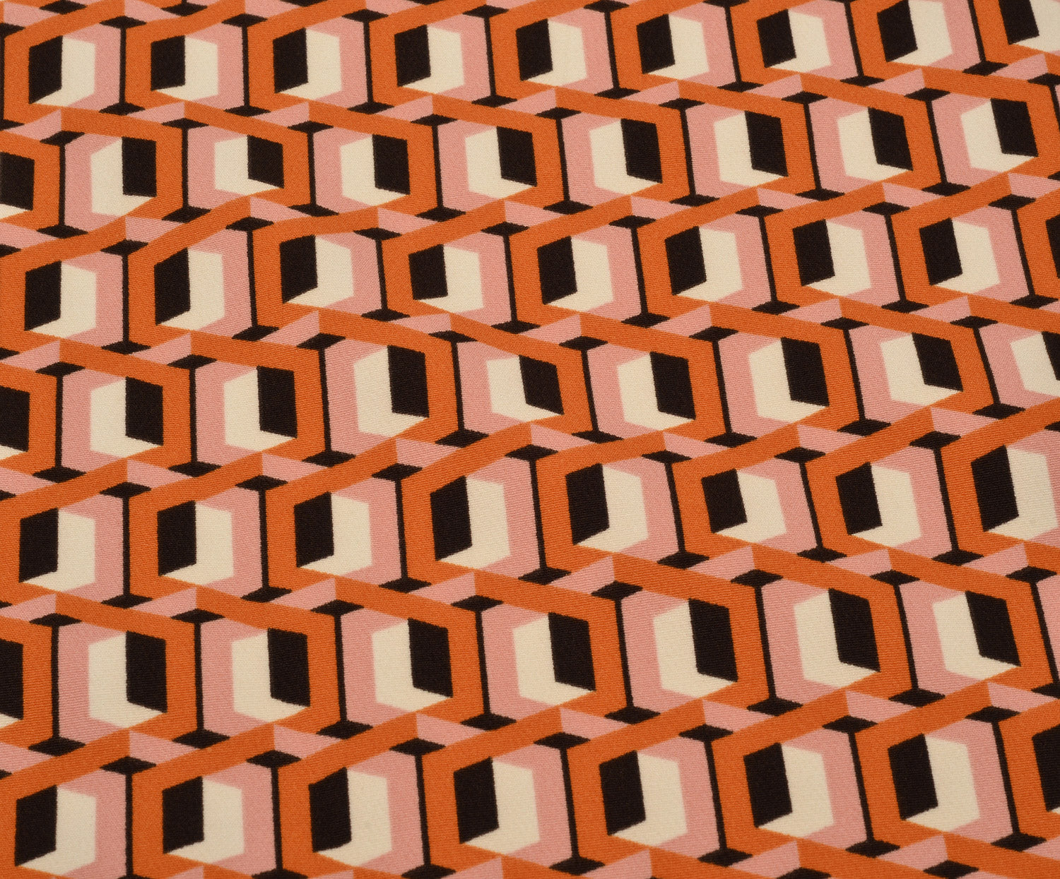 GEOMETRİK DESENLİ HÜRREM KUMAŞ - TURUNCU