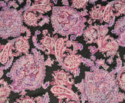 ŞAL DESEN PAMUK SATEN KUMAŞ - PEMBE