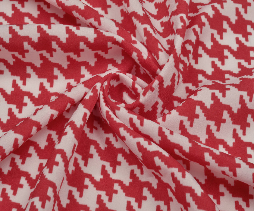 HOSPITAL PATTERNED CREPE FABRIC - RED
