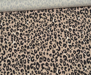 LİKRALI LEOPAR DESENLİ KUMAŞ - BEJ