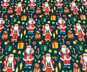 YILBAŞI NOEL BABA DİJİTAL BASKI KUMAŞ - YEŞİL