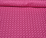 GEOMETRİK DESENLİ VİSKON SATEN KUMAŞ - ŞEKER PEMBE