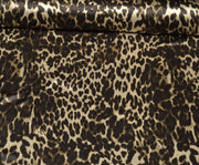 LİKRALI LEOPAR DESENLİ SATEN KUMAŞ - BEJ