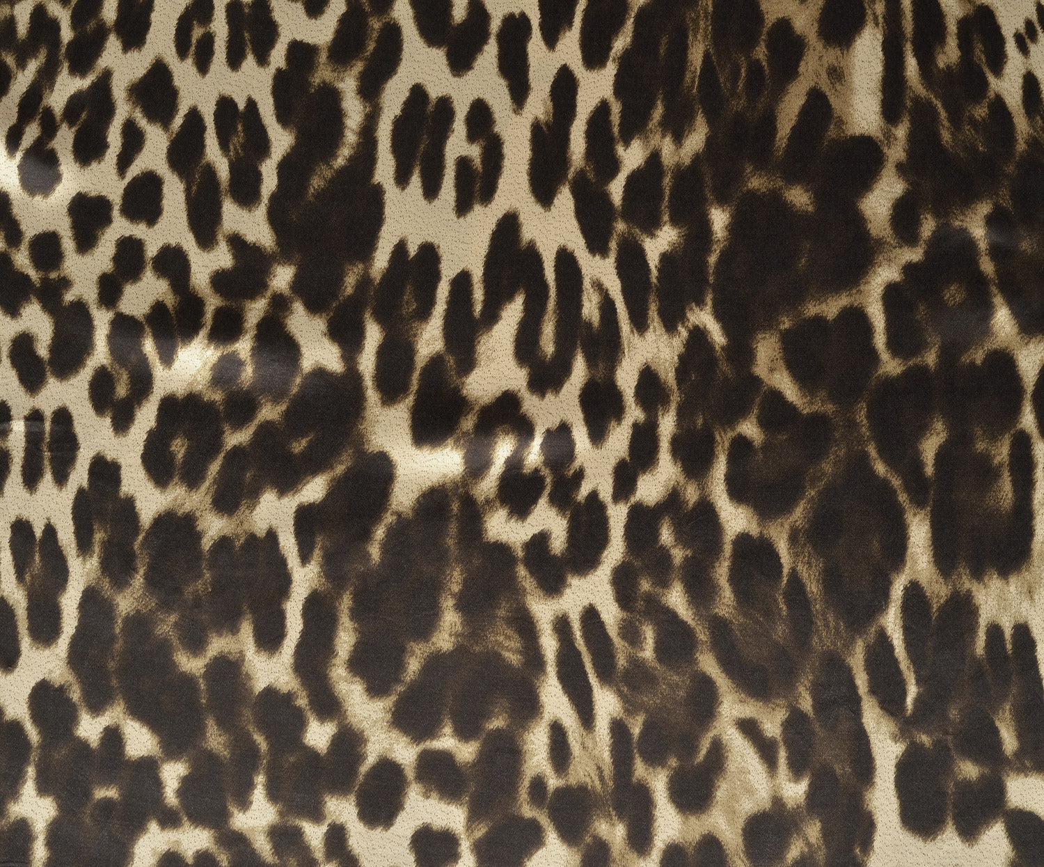 LİKRALI LEOPAR DESENLİ SATEN KUMAŞ - BEJ