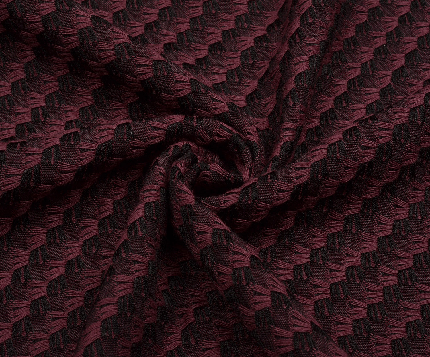 DESENLİ JAKAR KUMAŞ - BORDO