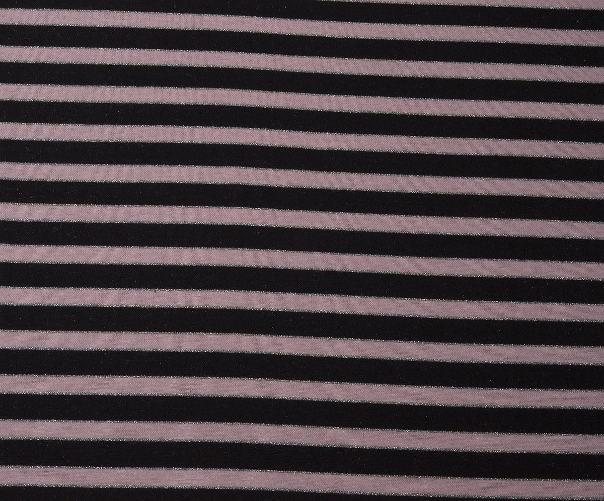 SİMLİ ÇİZGİLİ ÖRME TRİKO KUMAŞ - PEMBE