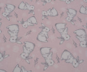 TAVŞAN DESENLİ POLAR KUMAŞ - PEMBE