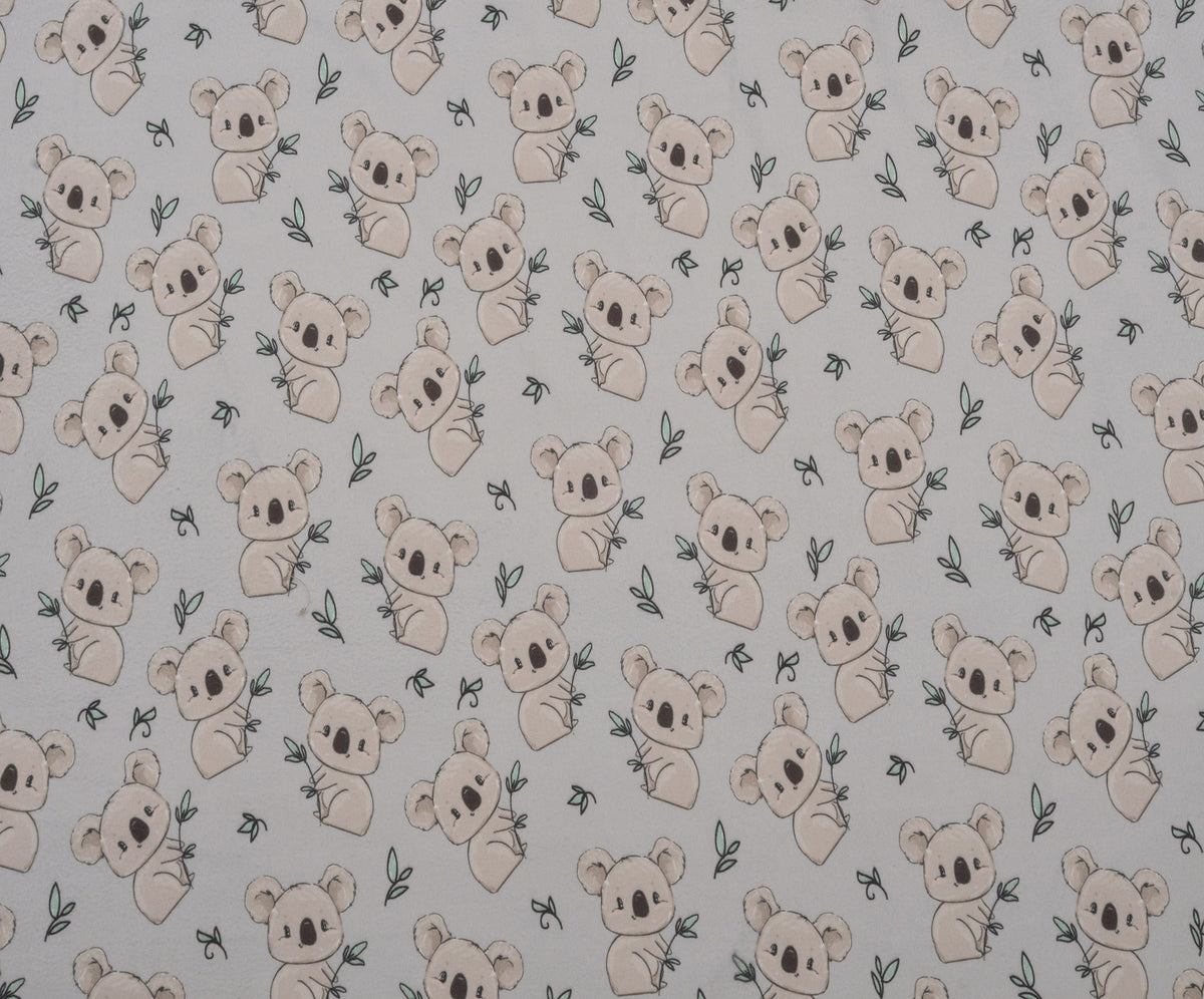 KOALA DESENLİ POLAR KUMAŞ - GRİ