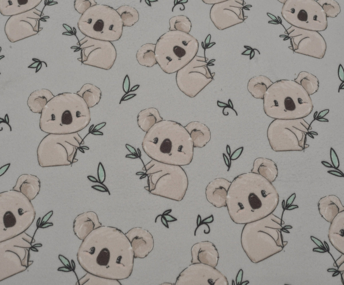 KOALA DESENLİ POLAR KUMAŞ - GRİ