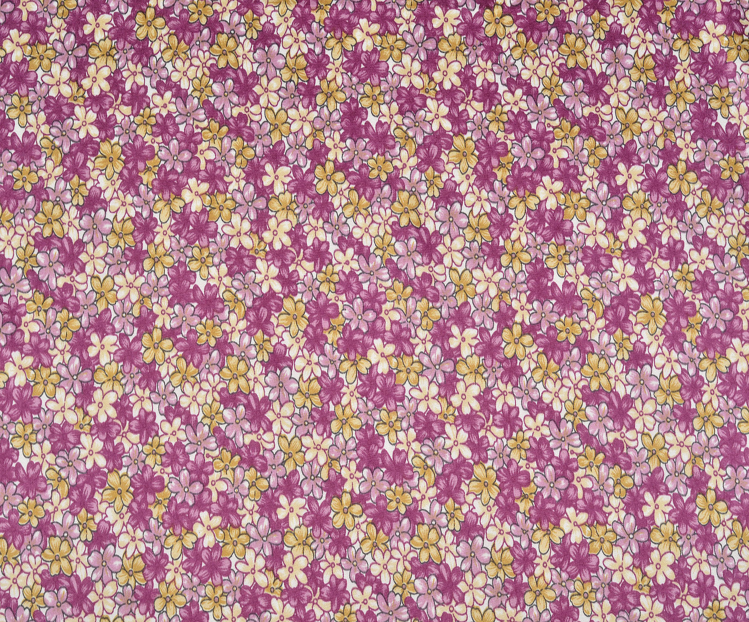 ÇİÇEK DESENLİ SATEN KUMAŞ - PEMBE