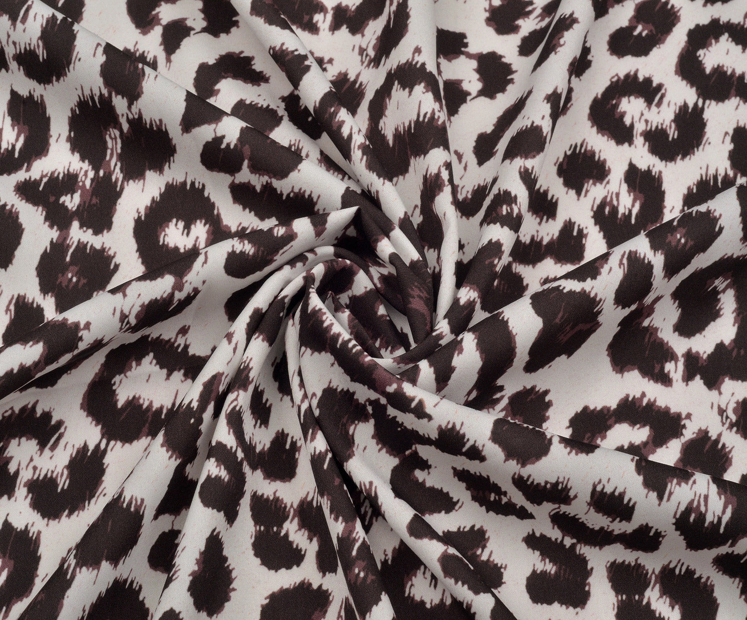 LEOPAR DESENLİ SATEN KUMAŞ - KAHVE