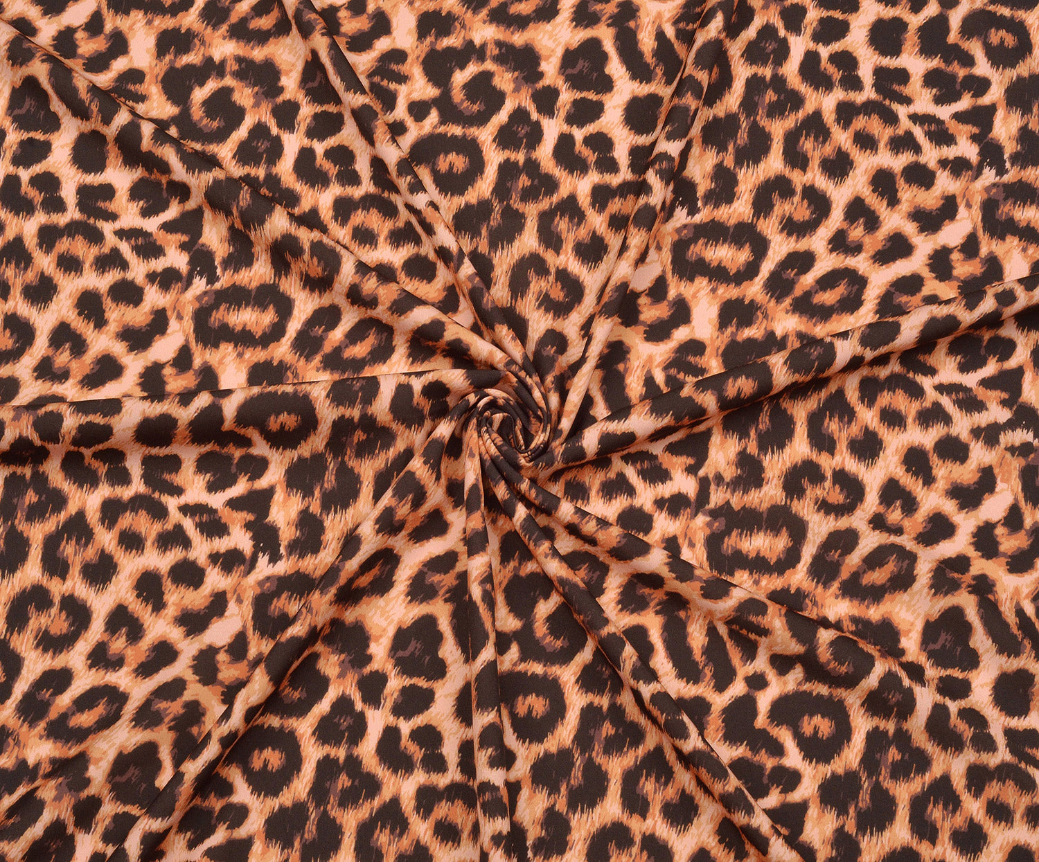 LEOPAR DESENLİ SATEN KUMAŞ - TURUNCU