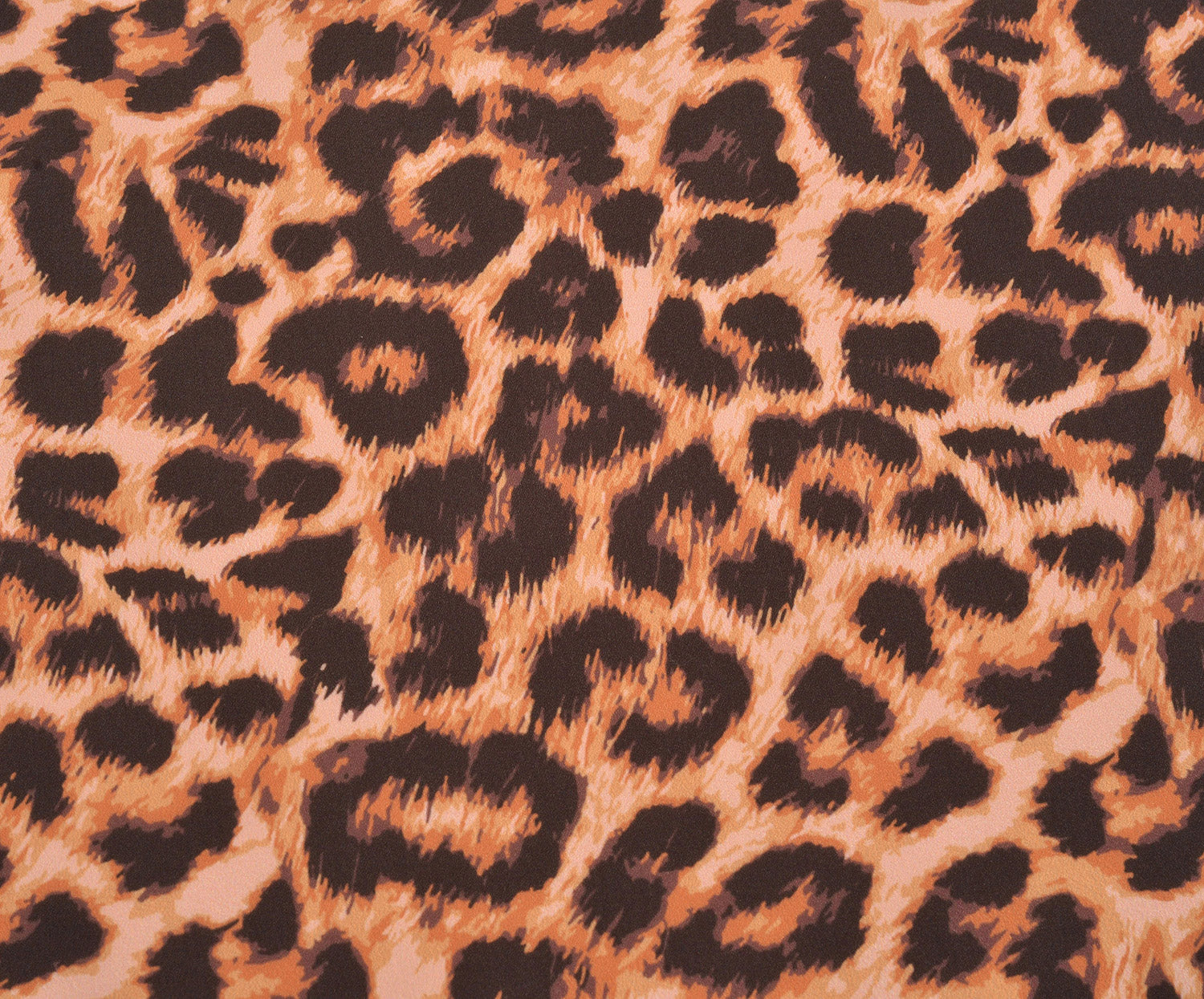LEOPAR DESENLİ SATEN KUMAŞ - TURUNCU