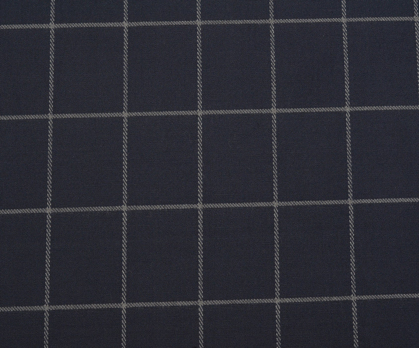 STRIPED PLAID PATTERNED FABRIC - NAVY BLUE