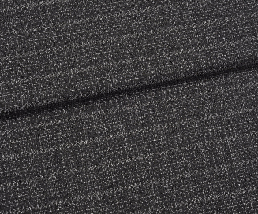 PLAID PATTERNED VISCOSE FABRIC - ANTHRACITE