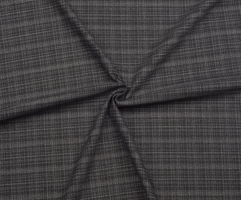 PLAID PATTERNED VISCOSE FABRIC - ANTHRACITE