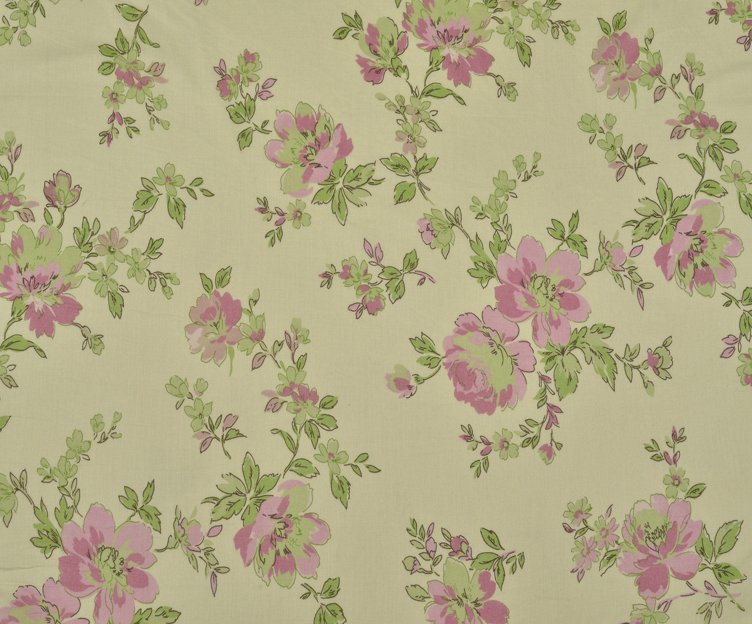 ÇİÇEKLİ İNCE PAMUK VUAL KUMAŞ - SARI
