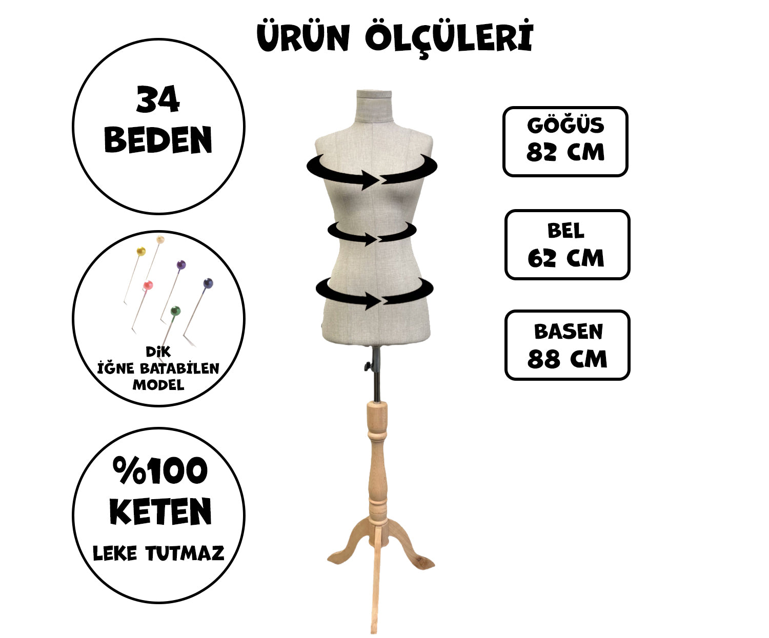 SÜNGERLİ PROVA MANKENİ - 34 BEDEN