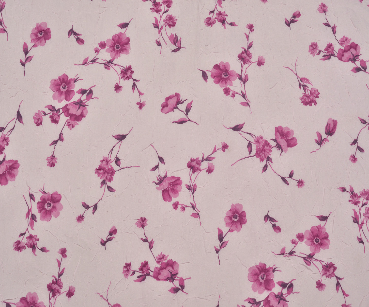 ÇİÇEKLİ ŞİFON KUMAŞ - PEMBE