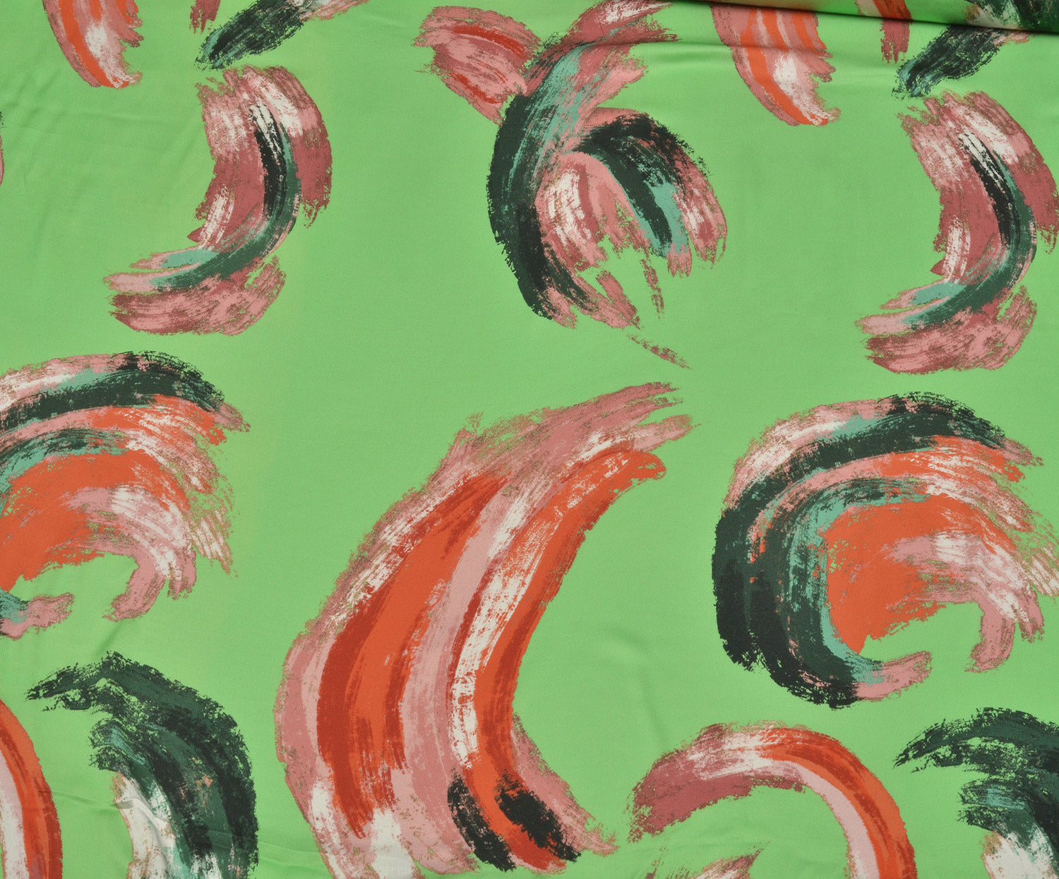 DESENLİ SATEN KUMAŞ - YEŞİL