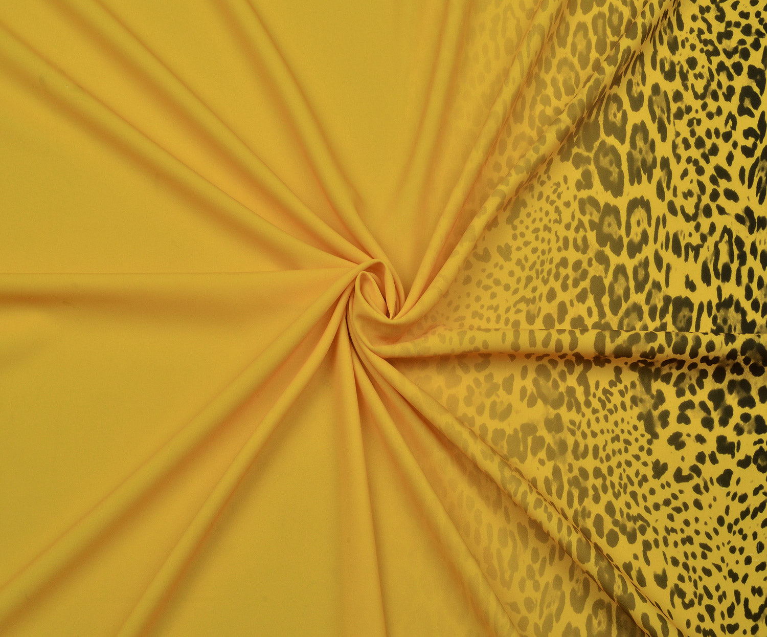 LEOPAR DESENLİ SATEN KUMAŞ - SARI
