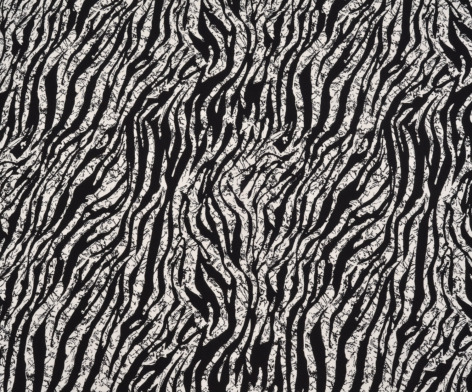ZEBRA DESENLİ VİSKON KUMAŞ - SİYAH
