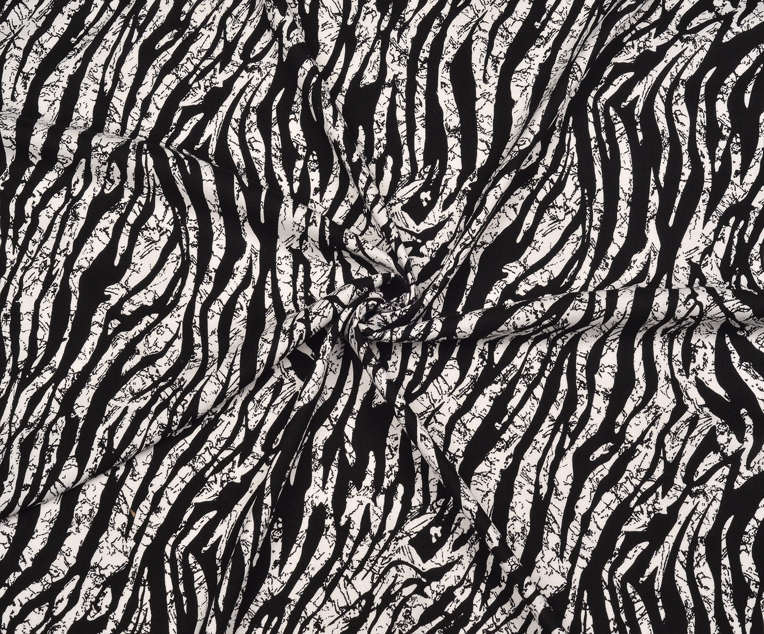 ZEBRA DESENLİ VİSKON KUMAŞ - SİYAH
