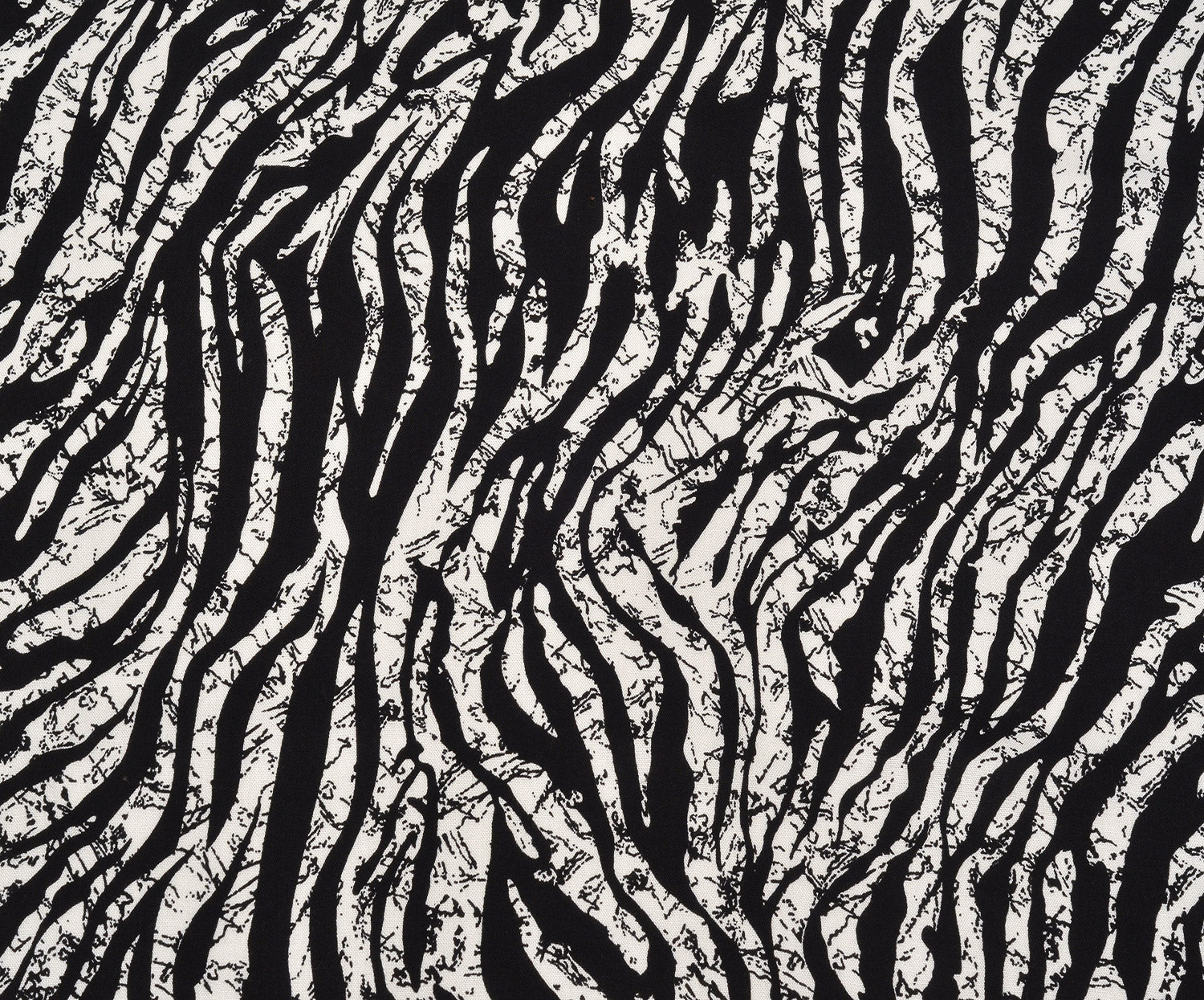 ZEBRA DESENLİ VİSKON KUMAŞ - SİYAH