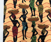 AFRİKALI KIZLAR DİJİTAL BASKI KUMAŞ - BEJ