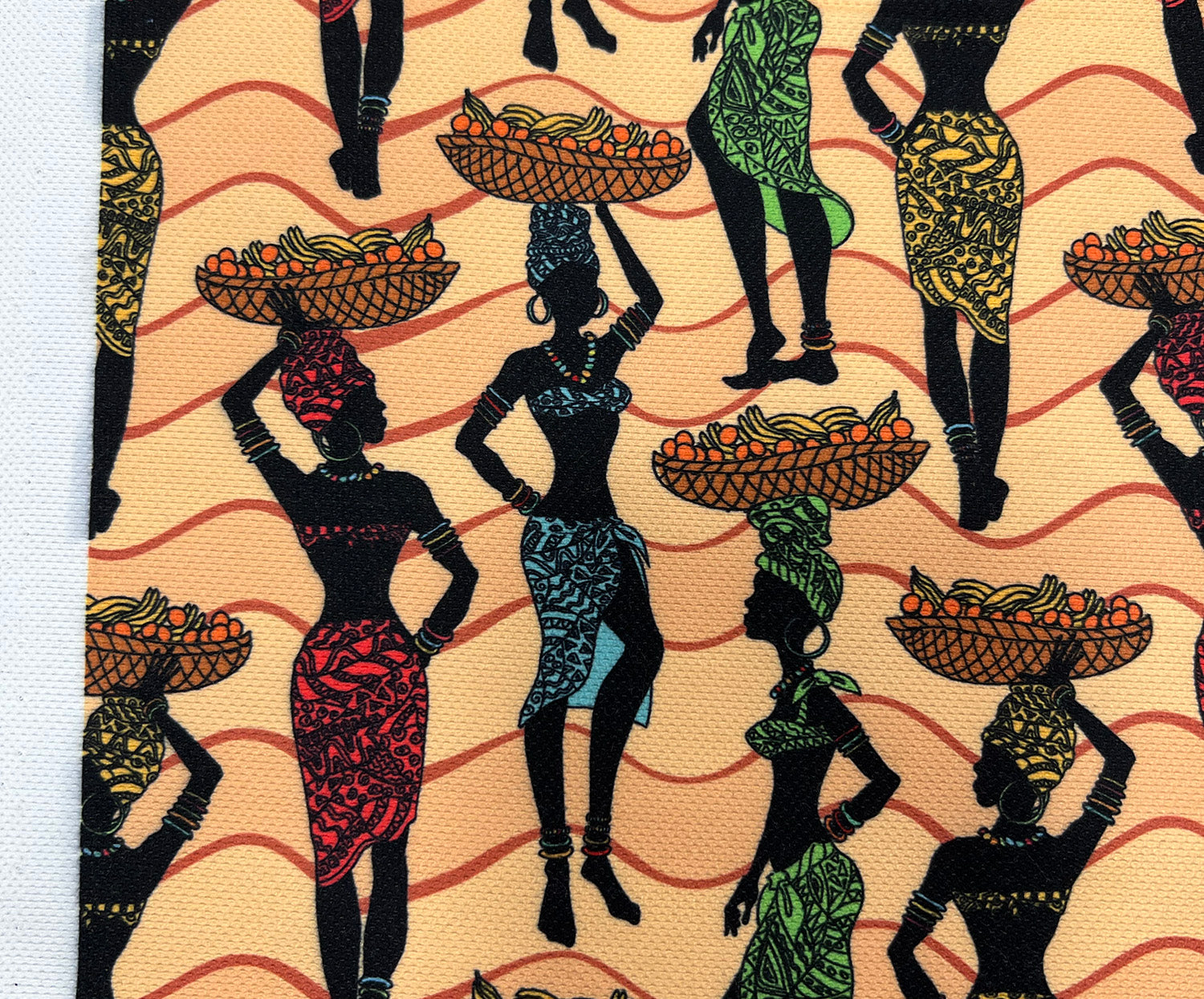 AFRİKALI KIZLAR DİJİTAL BASKI KUMAŞ - BEJ