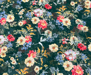 AÇAN ÇİÇEKLER DİJİTAL BASKI KUMAŞ - YEŞİL