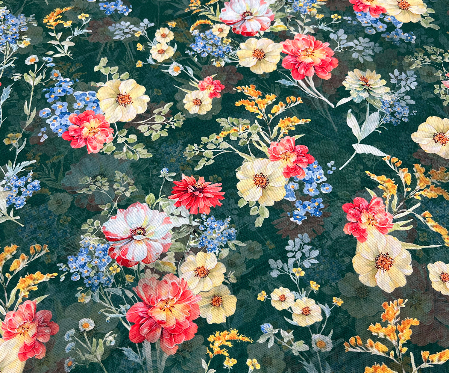 AÇAN ÇİÇEKLER DİJİTAL BASKI KUMAŞ - YEŞİL