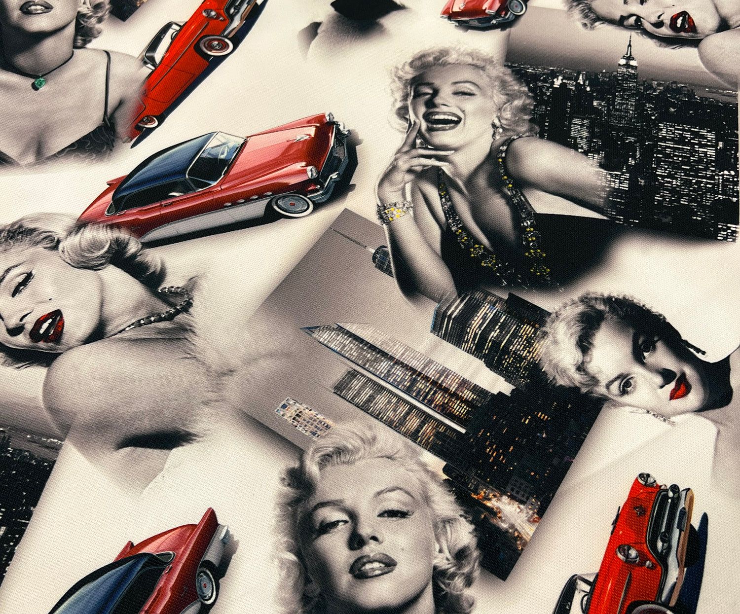 MARİLYN  MONROE DİJİTAL BASKI KUMAŞ - BEYAZ