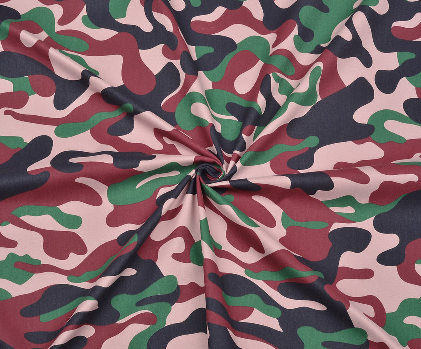 CAMOUFLAGE PATTERNED FABRIC - PINK