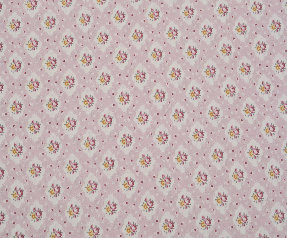 ÇİÇEKLER POPLİN KUMAŞ - PEMBE