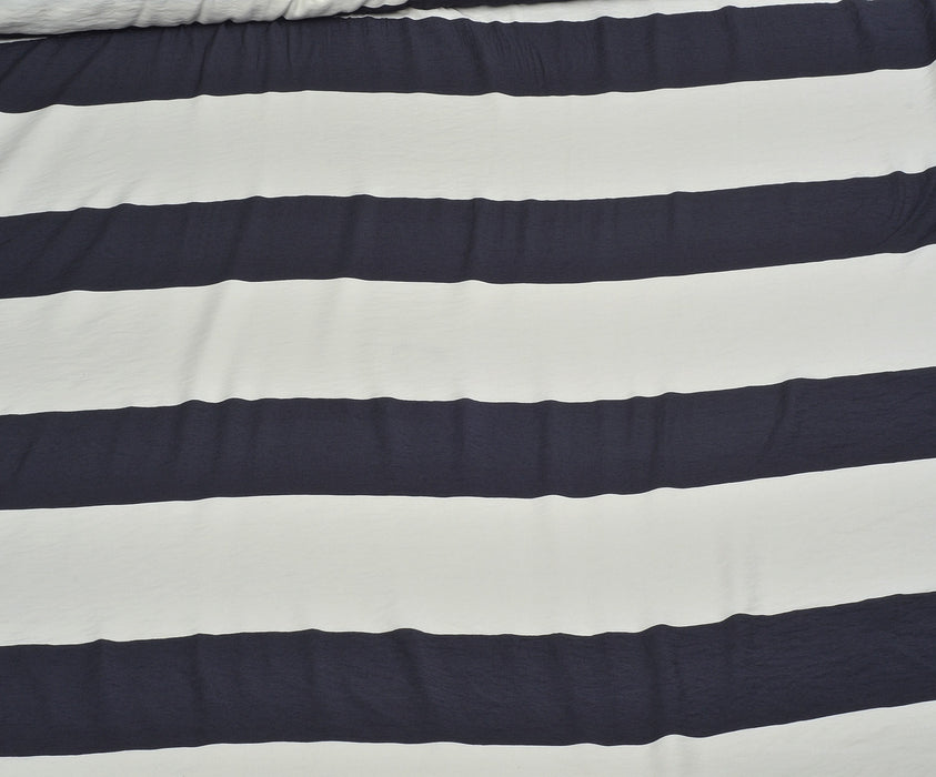 STRIPED SHIRT COVER COTTON FABRIC - NAVY BLUE