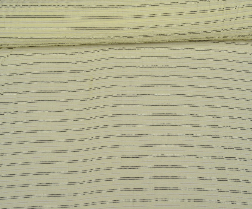 STRIPED SHIRT COVER COTTON FABRIC - YELLOW