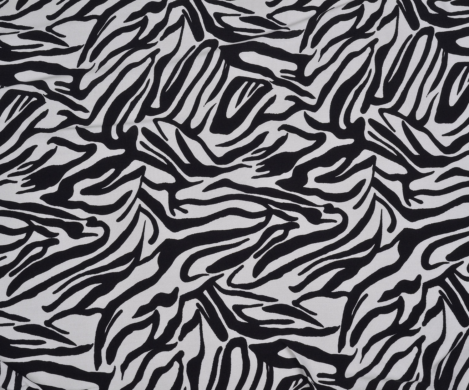 ZEBRA DESENLİ PAMUK KUMAŞ - SİYAH