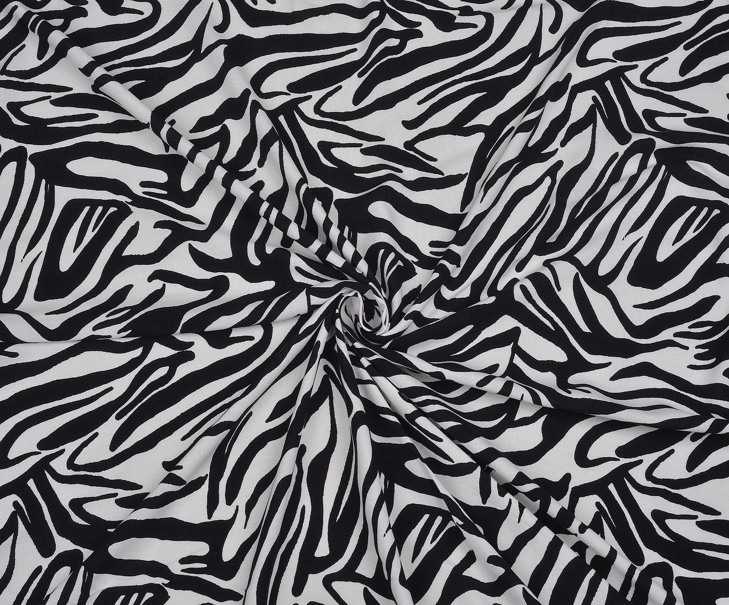 ZEBRA DESENLİ PAMUK KUMAŞ - SİYAH