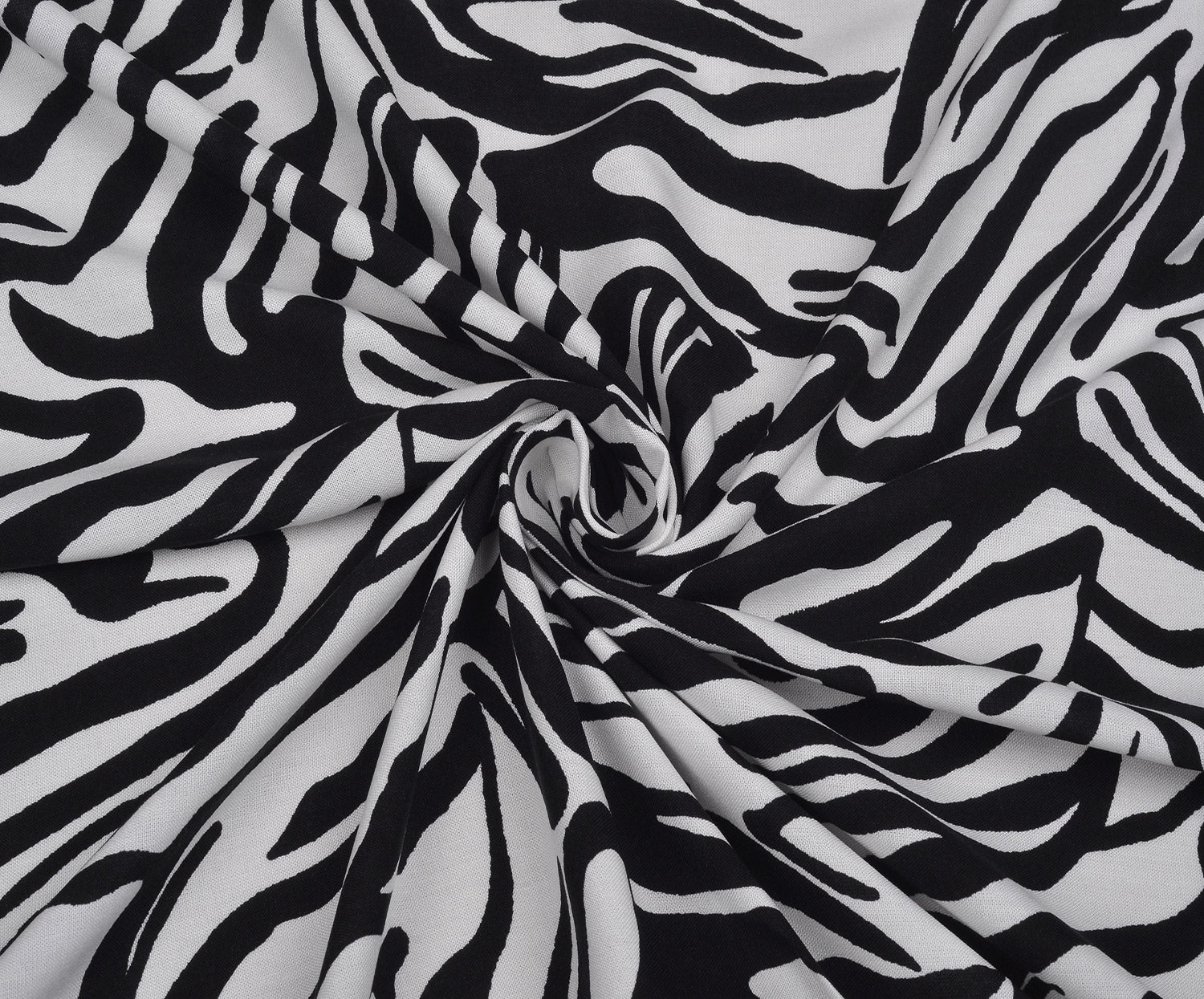 ZEBRA DESENLİ PAMUK KUMAŞ - SİYAH