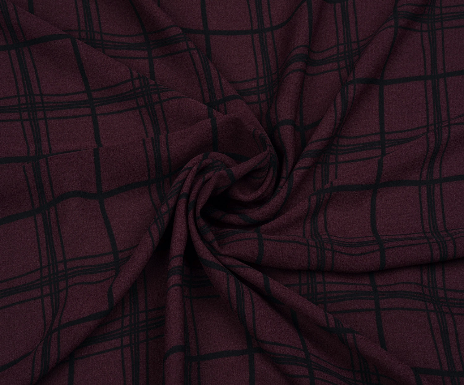 EKOSE DESENLİ ŞİFON KUMAŞ - BORDO