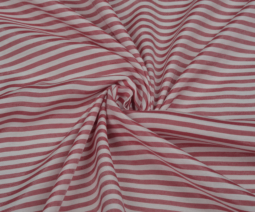 STRIPED SHIRT COVER COTTON FABRIC - RED