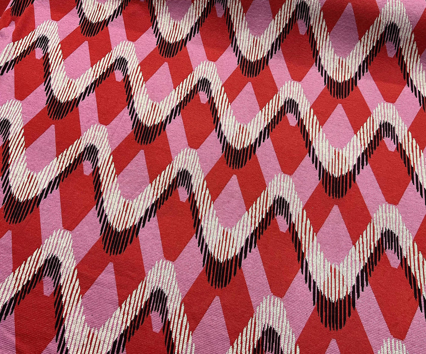 PATTERNED KNITTED FABRIC - RED