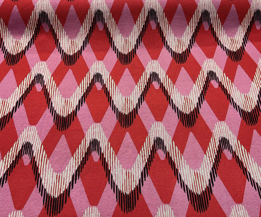 PATTERNED KNITTED FABRIC - RED