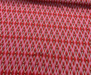 ZİGZAG DESENLİ ÖRME KUMAŞ - PEMBE